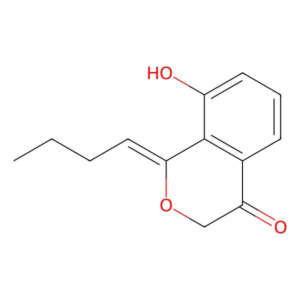 2D Structure of (1Z)-1-butylidene-8-hydroxyisochromen-4-one 2D Structure of (1Z)-1-butylidene-8-hydroxyisochromen-4-one