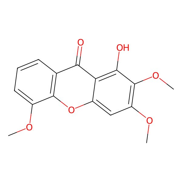 2D Structure of 1-Hydroxy-2,3,5-trimethoxyxanthen-9-one