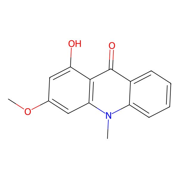 2D Structure of 1-Hydroxy-3-methoxy-10-methylacridone