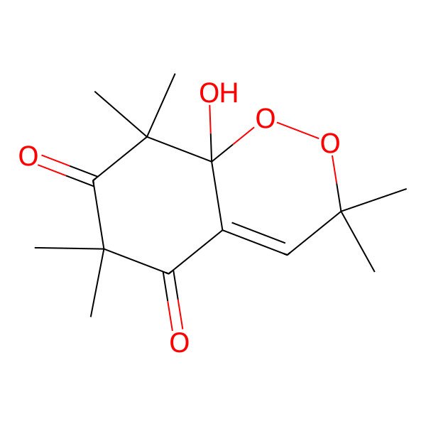 2D Structure of 8a-Hydroxy-3,3,6,6,8,8-hexamethyl-1,2-benzodioxine-5,7-dione 2D Structure of 8a-Hydroxy-3,3,6,6,8,8-hexamethyl-1,2-benzodioxine-5,7-dione