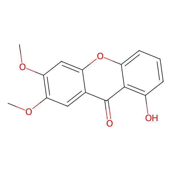 2D Structure of 1-Hydroxy-6,7-dimethoxyxanthone 2D Structure of 1-Hydroxy-6,7-dimethoxyxanthone