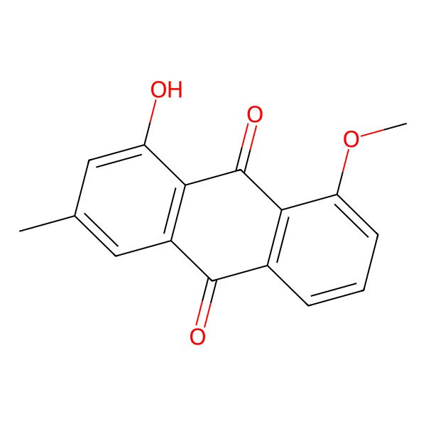 2D Structure of 1-Hydroxy-8-methoxy-3-methylanthracene-9,10-dione