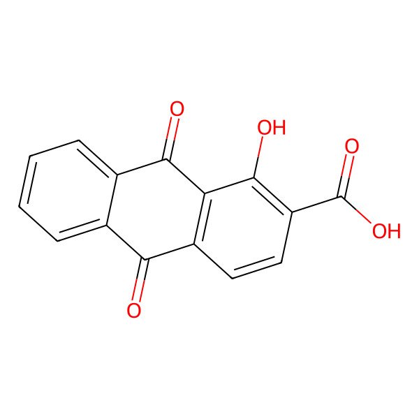2D Structure of 1-Hydroxy-9,10-dioxo-9,10-dihydroanthracene-2-carboxylic acid