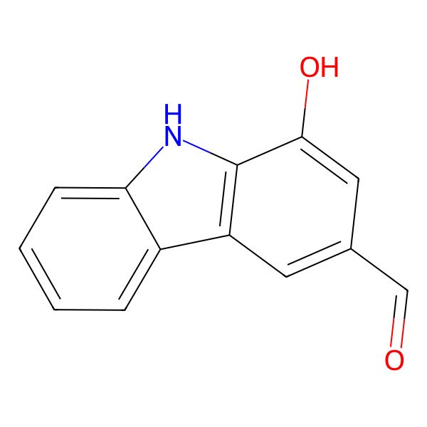 2D Structure of 1-Hydroxy-9H-carbazole-3-carbaldehyde