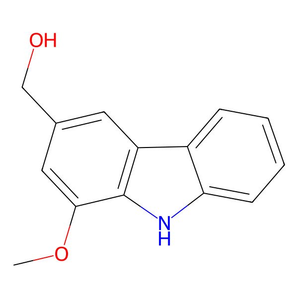 2D Structure of (1-methoxy-9H-carbazol-3-yl)methanol 2D Structure of (1-methoxy-9H-carbazol-3-yl)methanol