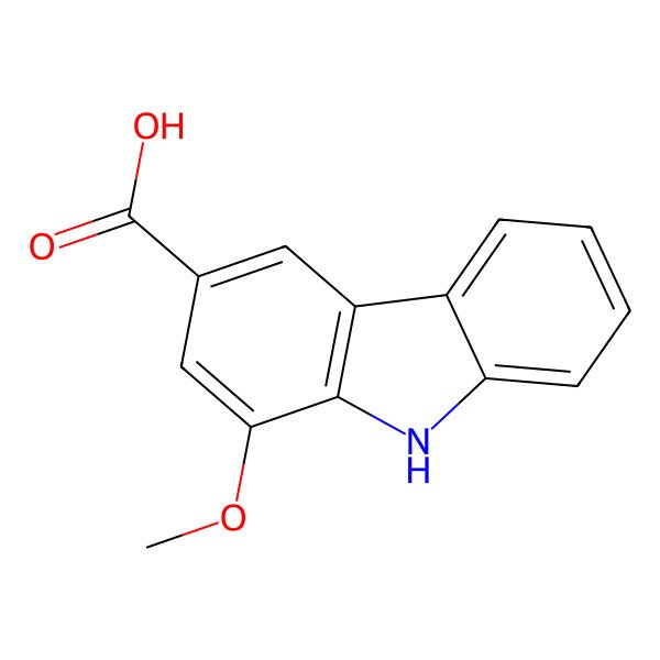 2D Structure of 1-methoxy-9H-carbazole-3-carboxylic acid 2D Structure of 1-methoxy-9H-carbazole-3-carboxylic acid