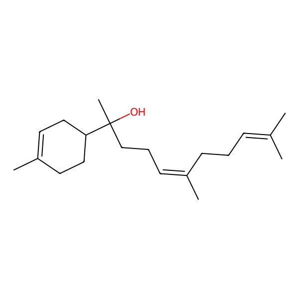 2D Structure of 1-Methyl-1-(4-methyl-3-cyclohexenyl)-5,9-dimethyl-4,8-decadiene-1-ol 2D Structure of 1-Methyl-1-(4-methyl-3-cyclohexenyl)-5,9-dimethyl-4,8-decadiene-1-ol