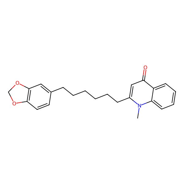 2D Structure of 1-Methyl-2-[6-(1,3-benzodioxole-5-yl)hexyl]-1,4-dihydroquinoline-4-one