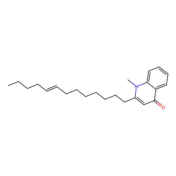 2D Structure of 1-methyl-2-[(E)-tridec-8-enyl]quinolin-4-one