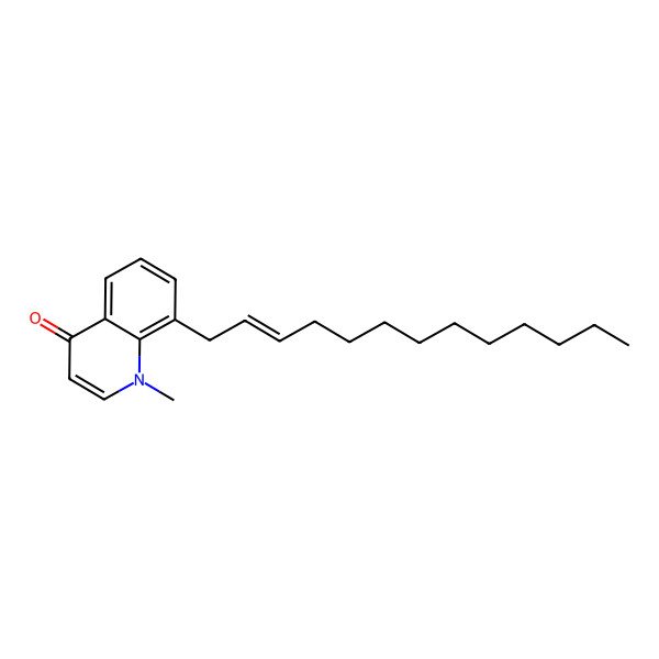 2D Structure of 1-methyl-8-[(E)-tridec-2-enyl]quinolin-4-one