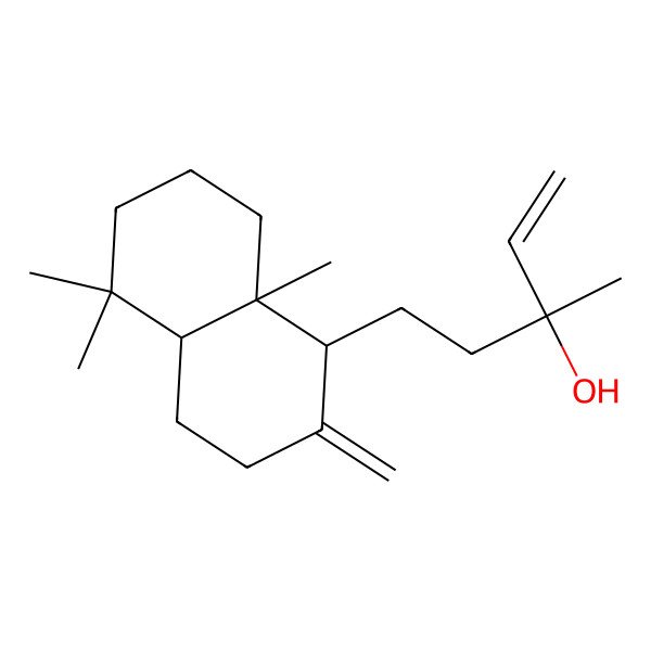 2D Structure of 1-Naphthalenepropanol, alpha-ethenyldecahydro-alpha,5,5,8a-tetramethyl-2-methylene-