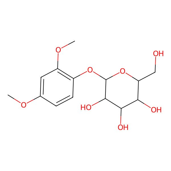 2D Structure of 1-O-(2,4-Dimethoxyphenyl)-beta-D-glucopyranose