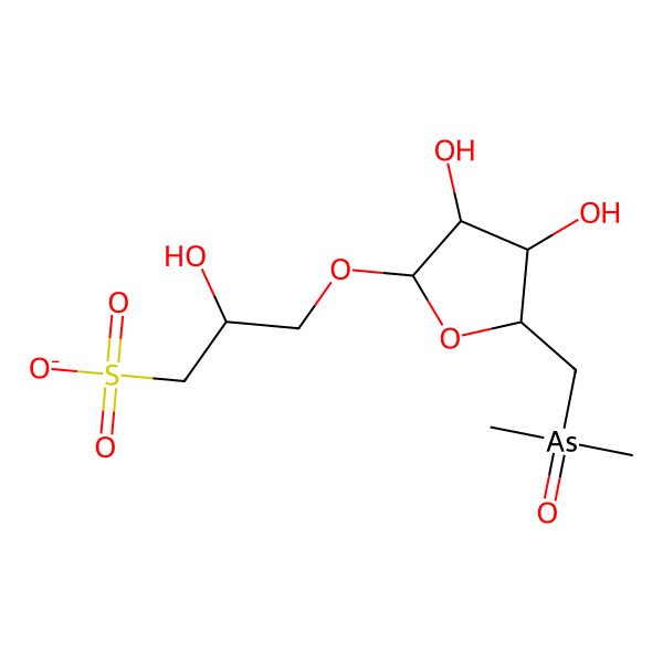 2D Structure of (2S)-3-[(2R,3R,4S,5S)-5-(dimethylarsorylmethyl)-3,4-dihydroxyoxolan-2-yl]oxy-2-hydroxypropane-1-sulfonate