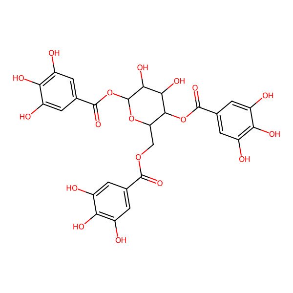 2D Structure of galloyl(-4)[galloyl(-6)]Glc(a)-O-galloyl
