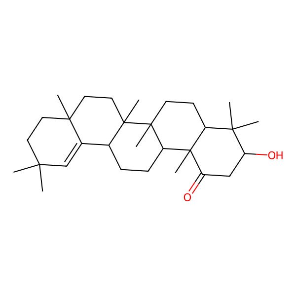 2D Structure of 1-Oxo-3beta-hydroxyolean-18-ene