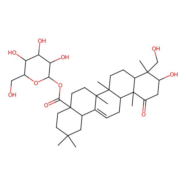 2D Structure of 1-oxo-3beta,23-dihydroxyolean-12-en-28-oic acid 28-O-beta-D-glucopyranoside