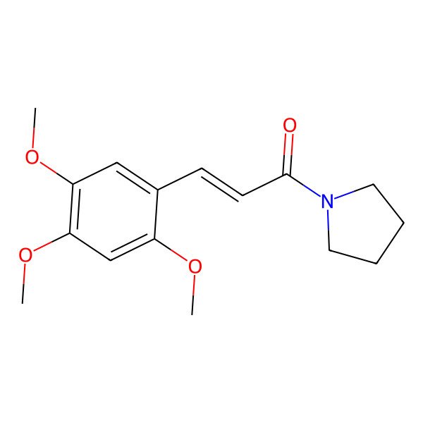 2D Structure of (E)-1-pyrrolidin-1-yl-3-(2,4,5-trimethoxyphenyl)prop-2-en-1-one 2D Structure of (E)-1-pyrrolidin-1-yl-3-(2,4,5-trimethoxyphenyl)prop-2-en-1-one