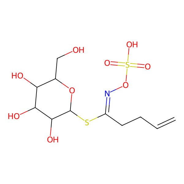 2D Structure of 1-S-[(1Z)-N-(sulfooxy)pent-4-enimidoyl]-1-thio-beta-D-glucopyranose