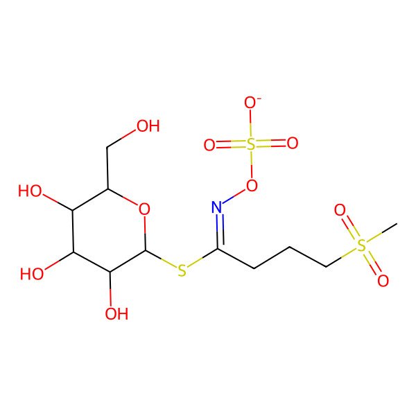 2D Structure of 1-S-[4-(methylsulfonyl)-N-(sulfonatooxy)butanimidoyl]-1-thio-beta-D-glucopyranose