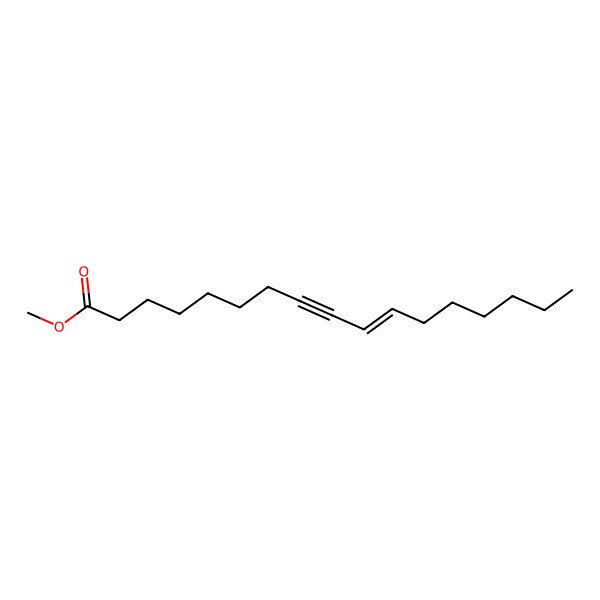 2D Structure of 10-Heptadecen-8-ynoic acid, methyl ester, (E)- 2D Structure of 10-Heptadecen-8-ynoic acid, methyl ester, (E)-
