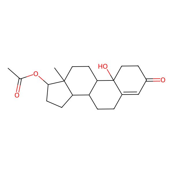2D Structure of 10-Hydroxy-3-oxoestr-4-en-17-yl acetate