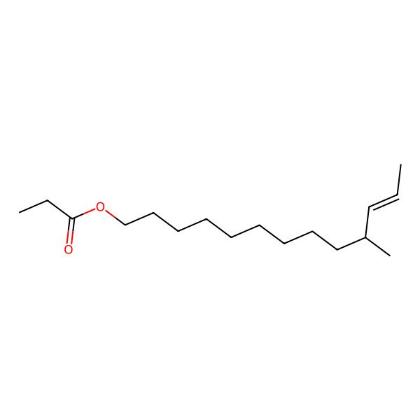 2D Structure of 10-Methyl-E-11-tridecen-1-ol propionate 2D Structure of 10-Methyl-E-11-tridecen-1-ol propionate
