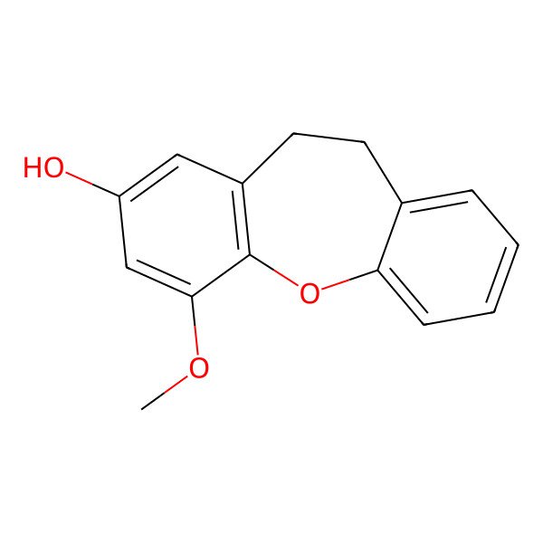 2D Structure of 10,11-Dihydro-4-methoxy-dibenz[b,f]oxepin-2-ol