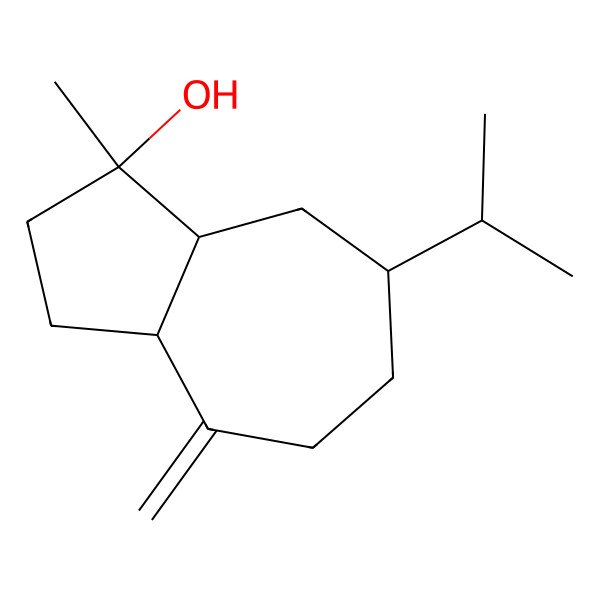 2D Structure of 1-Methyl-4-methylidene-7-propan-2-yl-2,3,3a,5,6,7,8,8a-octahydroazulen-1-ol