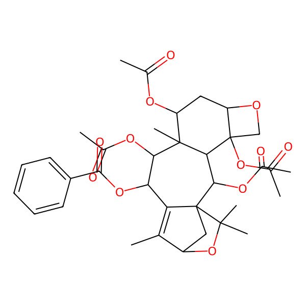 2D Structure of [(1S,2S,3R,4S,7R,9S,10S,11R,12R,15R)-2,4,9,11-tetraacetyloxy-10,14,17,17-tetramethyl-6,16-dioxapentacyclo[13.2.1.01,13.03,10.04,7]octadec-13-en-12-yl] benzoate