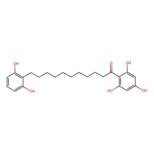 2D Structure of 11-(2,6-Dihydroxyphenyl)-1-(2,4,6-trihydroxyphenyl)undecan-1-one
