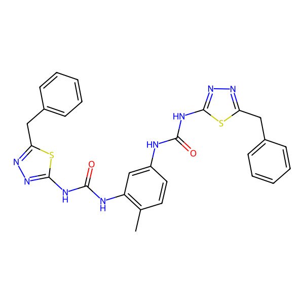 2D Structure of 1,1'-(4-Methyl-1,3-phenylene)bis[3-(5-benzyl-1,3,4-thiadiazol-2-yl)urea]