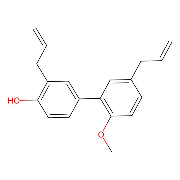 2D Structure of [1,1'-Biphenyl]-4-ol, 2'-methoxy-3,5'-di-2-propenyl-