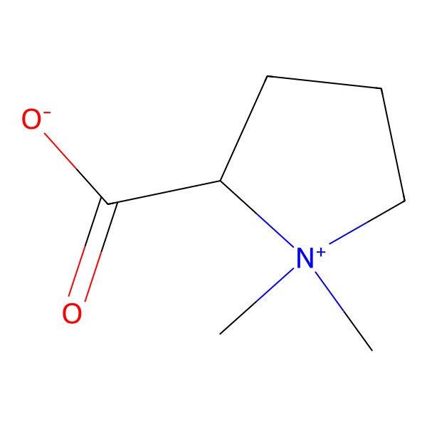 2D Structure of 1,1-Dimethylpyrrolidinium-2-carboxylate