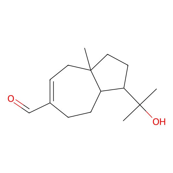 2D Structure of (3S,3aS,8aR)-3-(2-hydroxypropan-2-yl)-8a-methyl-2,3,3a,4,5,8-hexahydro-1H-azulene-6-carbaldehyde