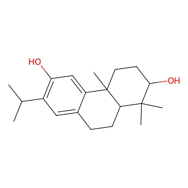 2D Structure of 1,1,4a-Trimethyl-7-propan-2-yl-2,3,4,9,10,10a-hexahydrophenanthrene-2,6-diol