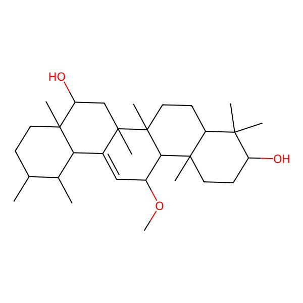 2D Structure of 11alpha-Methoxyurs-12-ene-3beta,16beta-diol