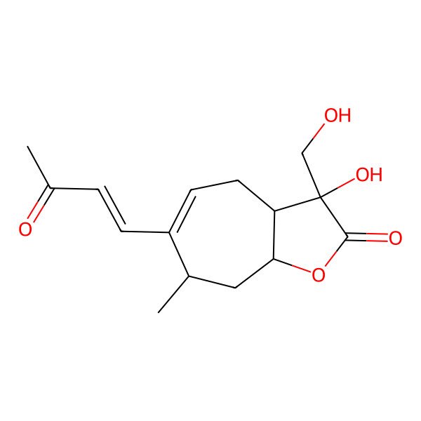2D Structure of (3S,3aS,7S,8aS)-3-hydroxy-3-(hydroxymethyl)-7-methyl-6-[(E)-3-oxobut-1-enyl]-4,7,8,8a-tetrahydro-3aH-cyclohepta[b]furan-2-one