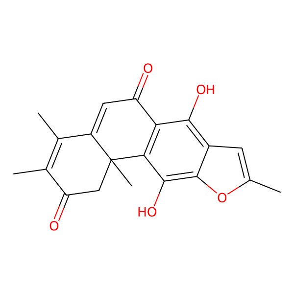 2D Structure of (11bS)-7,11-dihydroxy-3,4,9,11b-tetramethyl-1H-naphtho[2,1-f][1]benzofuran-2,6-dione