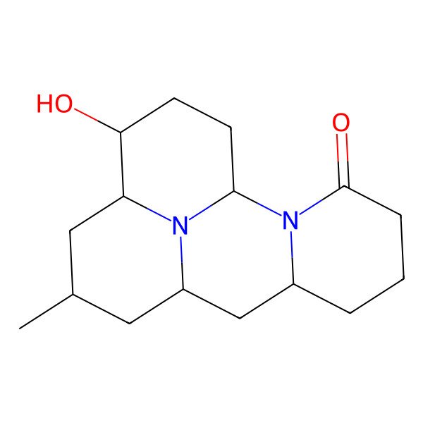 2D Structure of 11H-Pyrido[1',2':3,4]pyrimido[2,1,6-de]quinolizin-11-one, tetradecahydro-3-hydroxy-5-methyl-