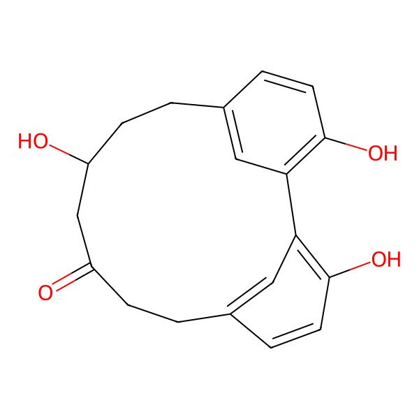 2D Structure of (11S)-3,11,17-trihydroxytricyclo[12.3.1.12,6]nonadeca-1(17),2,4,6(19),14(18),15-hexaen-9-one