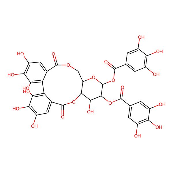 2D Structure of 1,2-Di-O-galloyl-4,6-O-(S)-hexahydroxydiphenoyl-beta-D-glucopyranose
