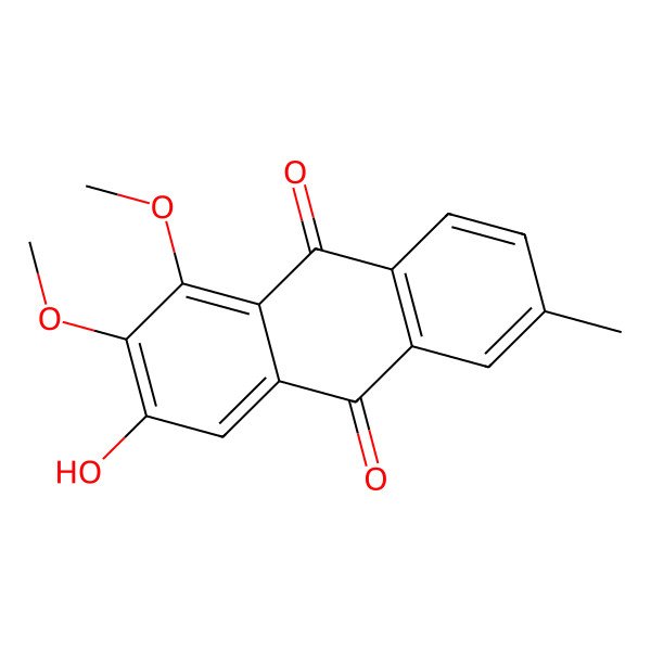 2D Structure of 1,2-Dimethoxy-3-hydroxy-6-methyl-9,10-anthraquinone