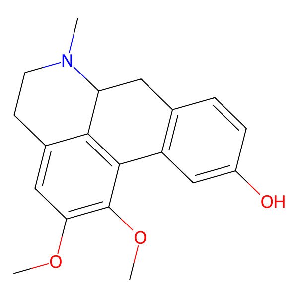 2D Structure of 1,2-dimethoxy-6-methyl-5,6,6a,7-tetrahydro-4H-dibenzo[de,g]quinolin-10-ol
