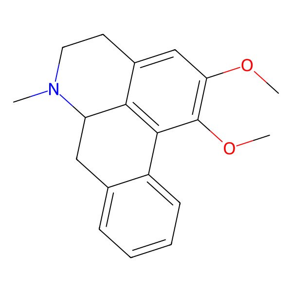 2D Structure of 1,2-dimethoxy-6-methyl-5,6,6a,7-tetrahydro-4H-dibenzo[de,g]quinoline