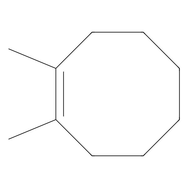 2D Structure of Cyclooctene, 1,2-dimethyl-