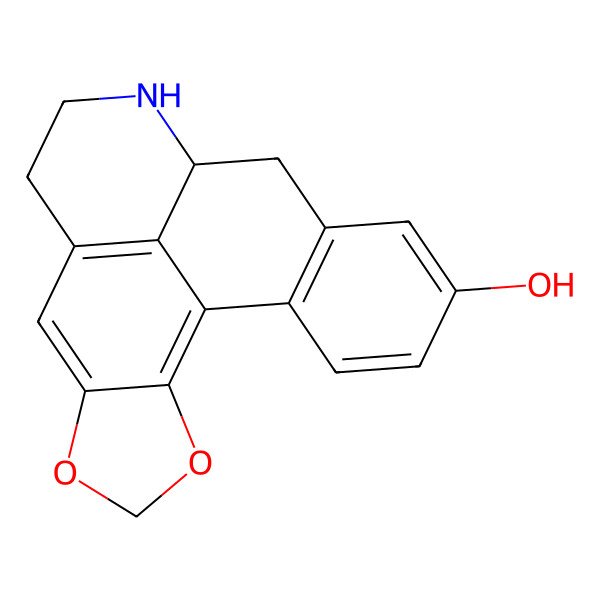 2D Structure of 1,2-Methylenedioxy-9-hydroxynoraporphine
