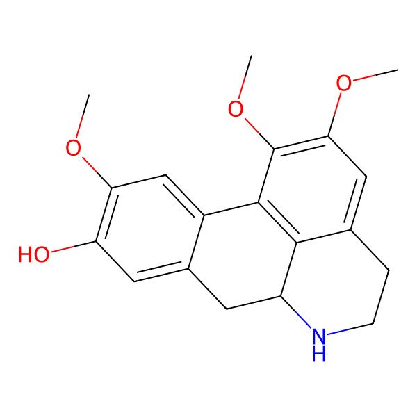 2D Structure of 1,2,10-Trimethoxy-5,6,6a,7-tetrahydro-4h-dibenzo[de,g]quinolin-9-ol