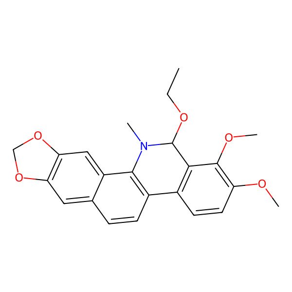 2D Structure of 12,13-Dihydro-13-ethoxy-1,2-dimethoxy-12-methyl[1,3]benzodioxolo[5,6-c]phenanthridine