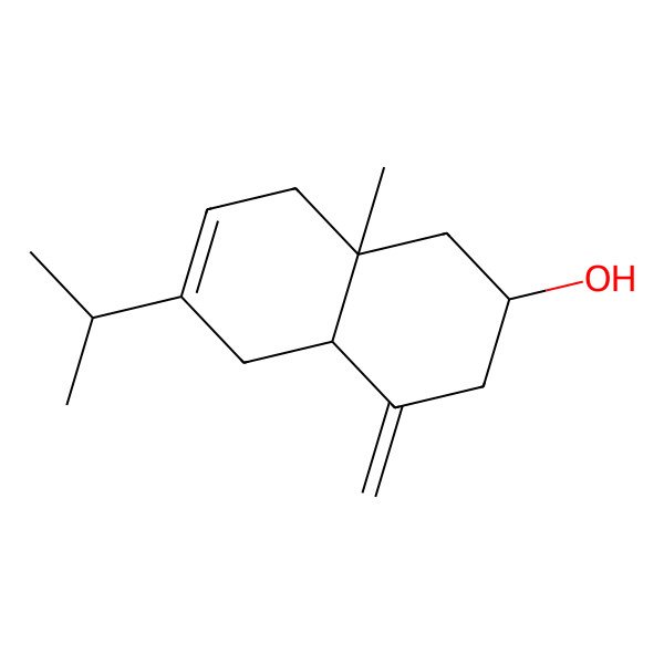 2D Structure of (2R,4aR,8aR)-8a-methyl-4-methylidene-6-propan-2-yl-1,2,3,4a,5,8-hexahydronaphthalen-2-ol