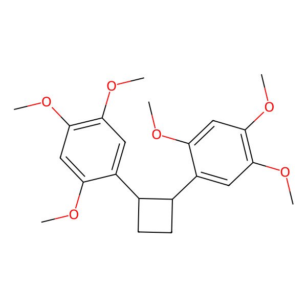 2D Structure of 1,2,4-Trimethoxy-5-[2-(2,4,5-trimethoxyphenyl)cyclobutyl]benzene